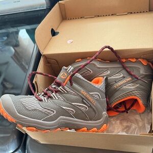 Merrell Gray and Orange Trail Shoes